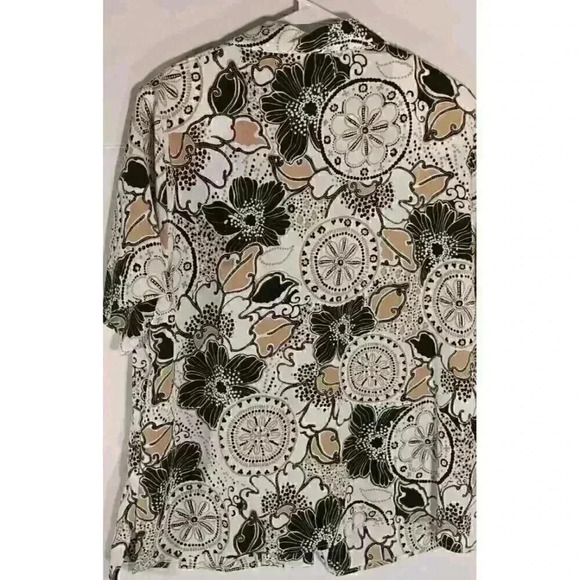 "ALFRED DUNNER " Black & Tan Button Up Blouse Women's 16W‎ Lightweight - Picture 5 of 6